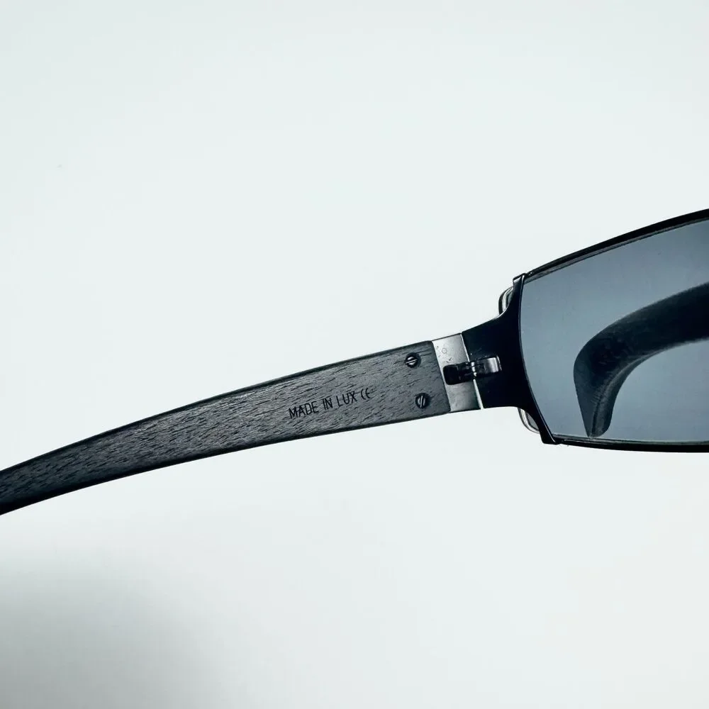 Gold & Wood Paris H05.8 Wood Temple Eyeglass Frames Men 61-17 Black Metal RX